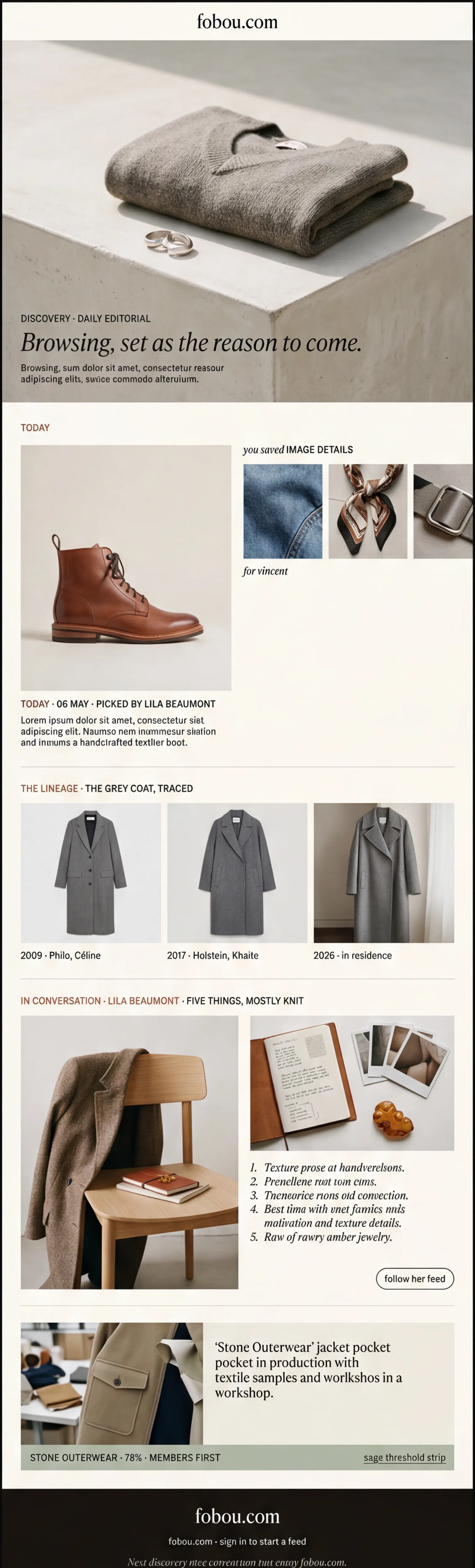 Concept render — fobou.com under the Editorial concept